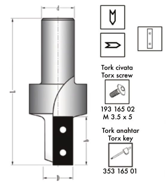 MBJ-040-01 Değiştirilebilir Jiletli Parmak Freze